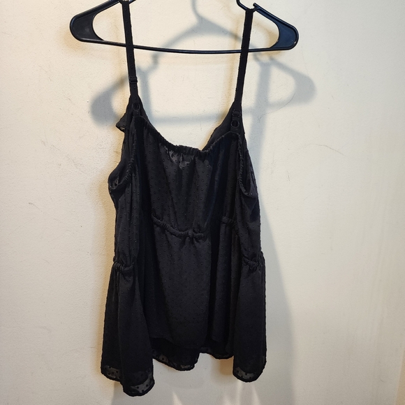 Torrid Black Ruffle Detail Women's Plus Size Tank Top 2 - Picture 7 of 11